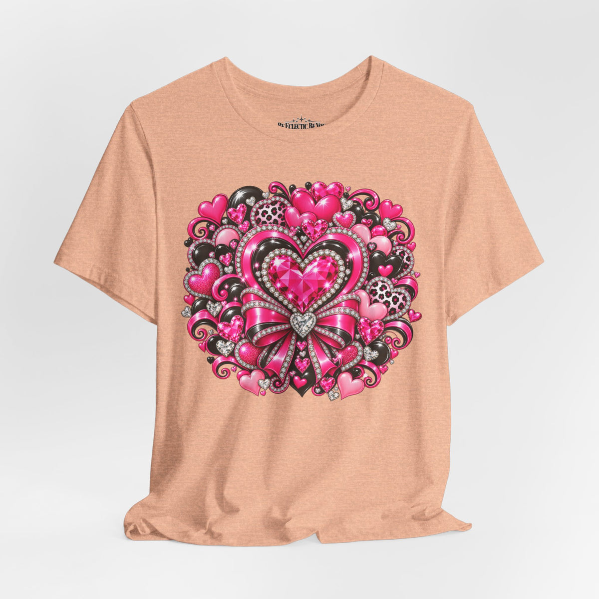 Pink Heart Valentine’s Day Graphic T-Shirt