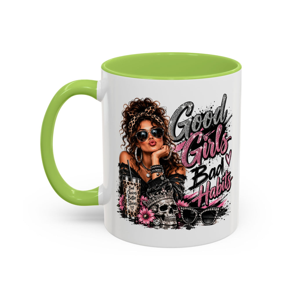 Good Girls Bad Habits Accent Coffee Mug – 11/15oz Stylish Graphic Mug for Trendy Women