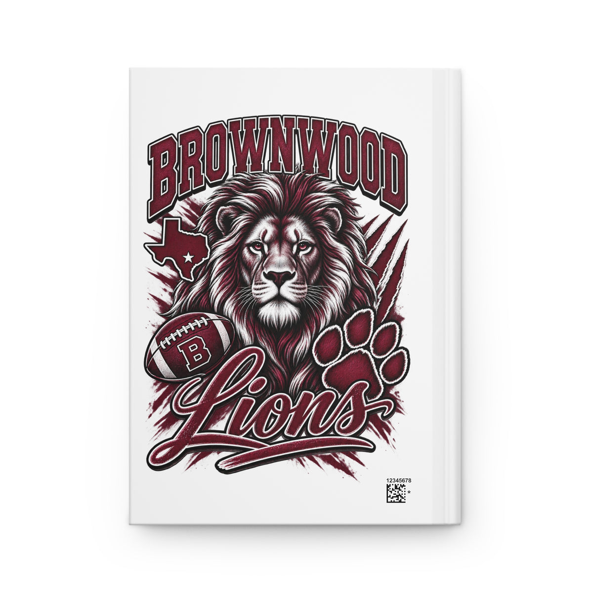 Brownwood Lions Hardcover Journal — Lined Matte School Spirit Notebook