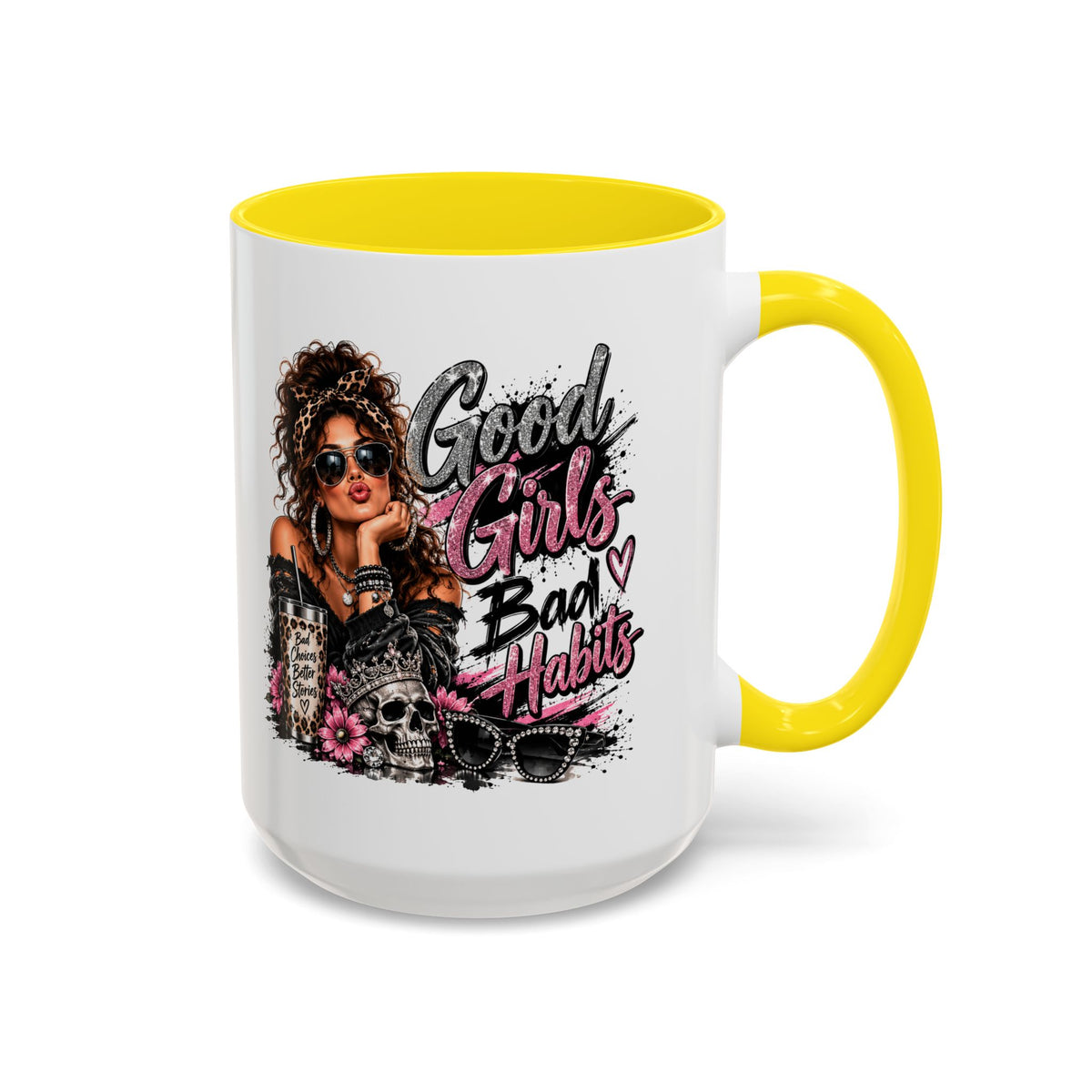 Good Girls Bad Habits Accent Coffee Mug – 11/15oz Stylish Graphic Mug for Trendy Women