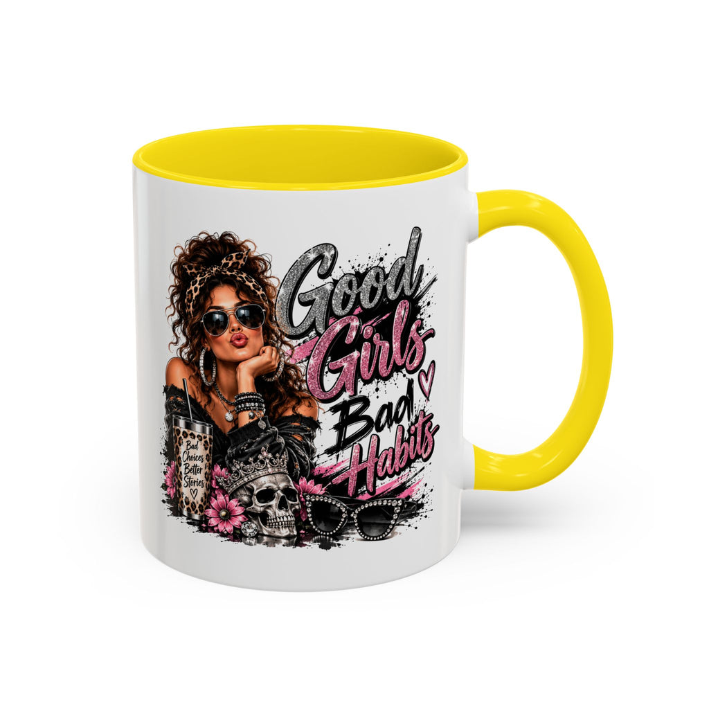 Good Girls Bad Habits Accent Coffee Mug – 11/15oz Stylish Graphic Mug for Trendy Women