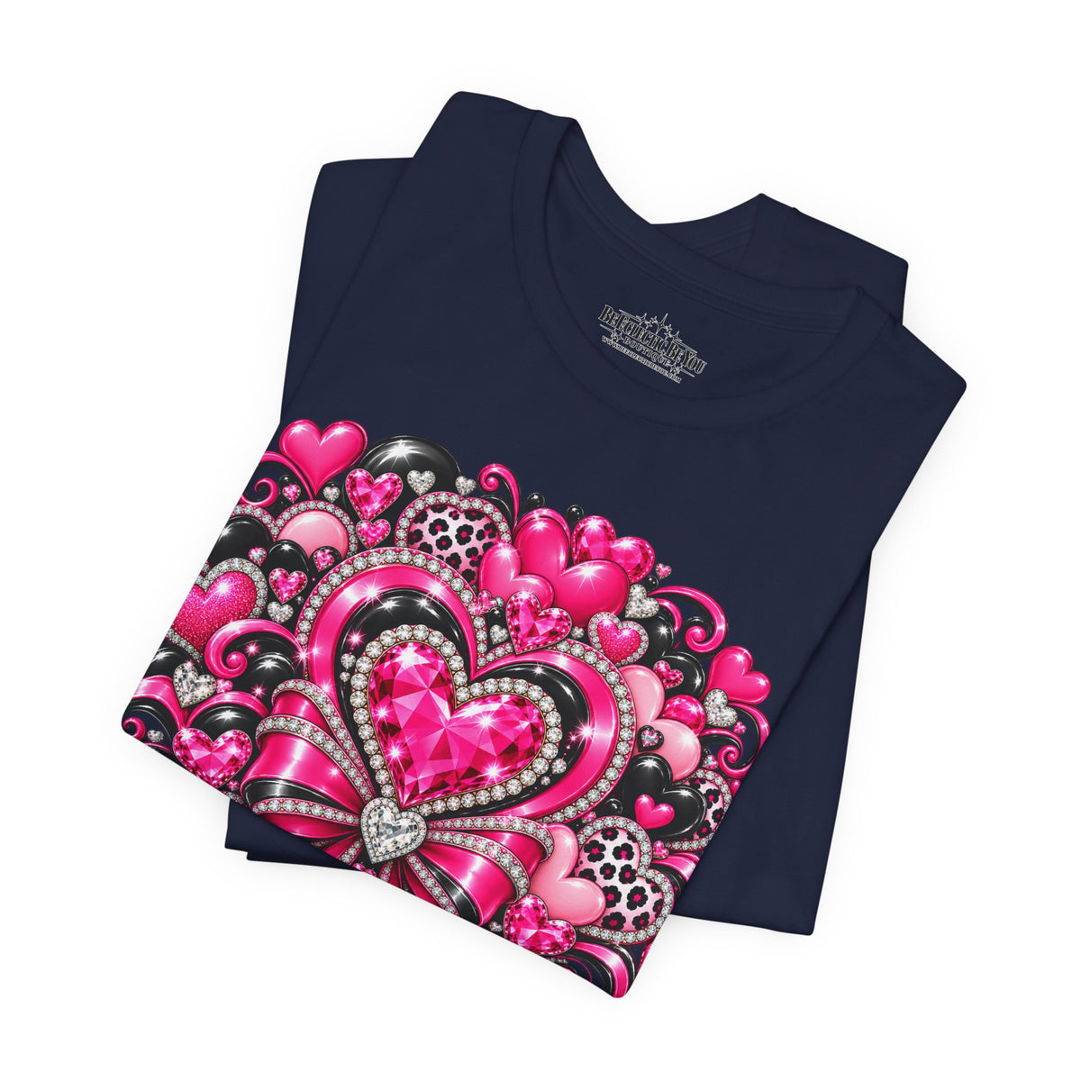 Pink Heart Valentine’s Day Graphic T-Shirt