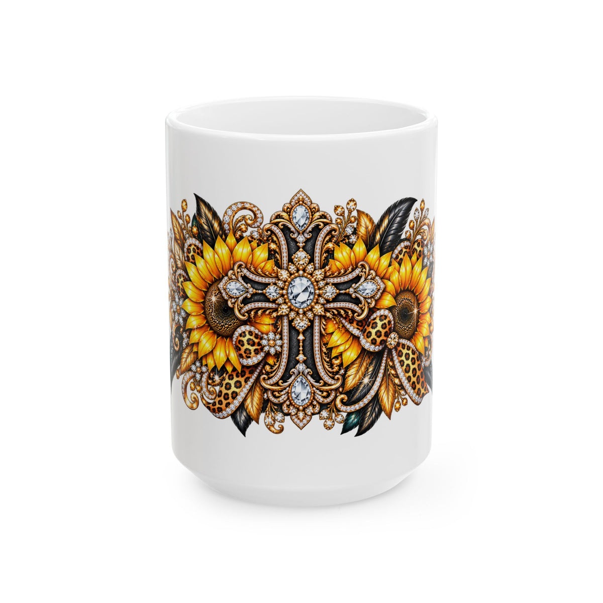 Gothic Cross Sunflower Mug