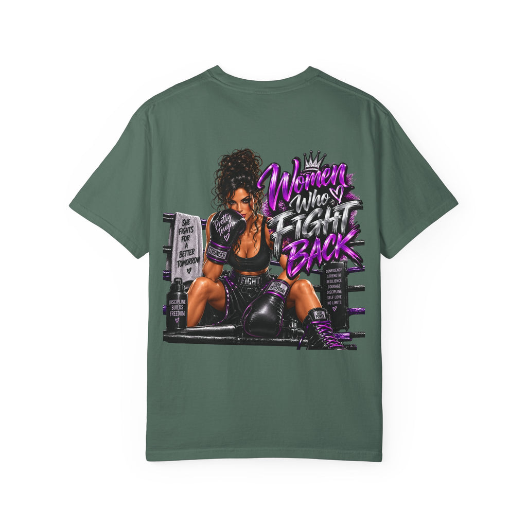 Women Who Fight Back T-Shirt — Boxing Graphic Tee for Strong Women