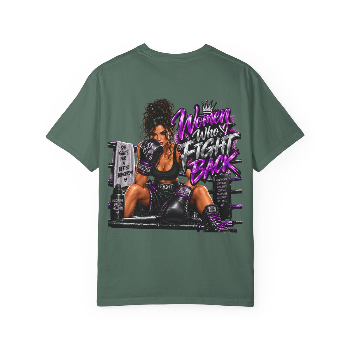 Women Who Fight Back T-Shirt — Boxing Graphic Tee for Strong Women