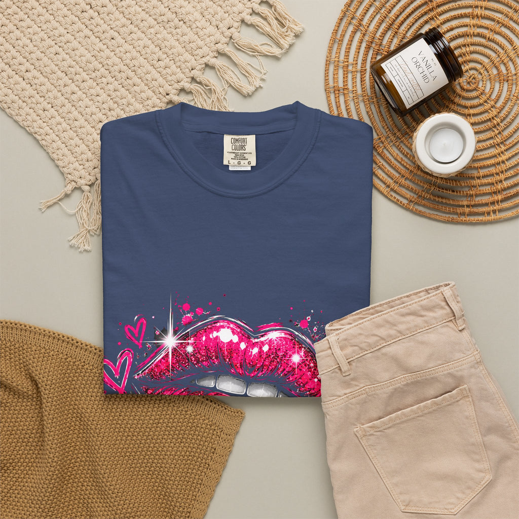 Dripping Pink Kiss T‑Shirt — Graffiti Lip Art Tee