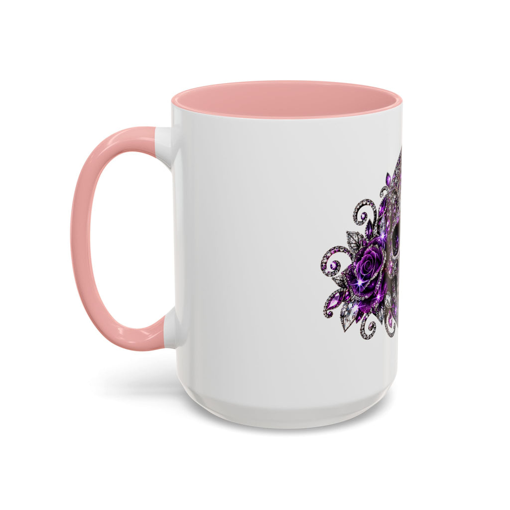 Purple Jeweled Skull Coffee Mug — Gothic Accent Tea Cup