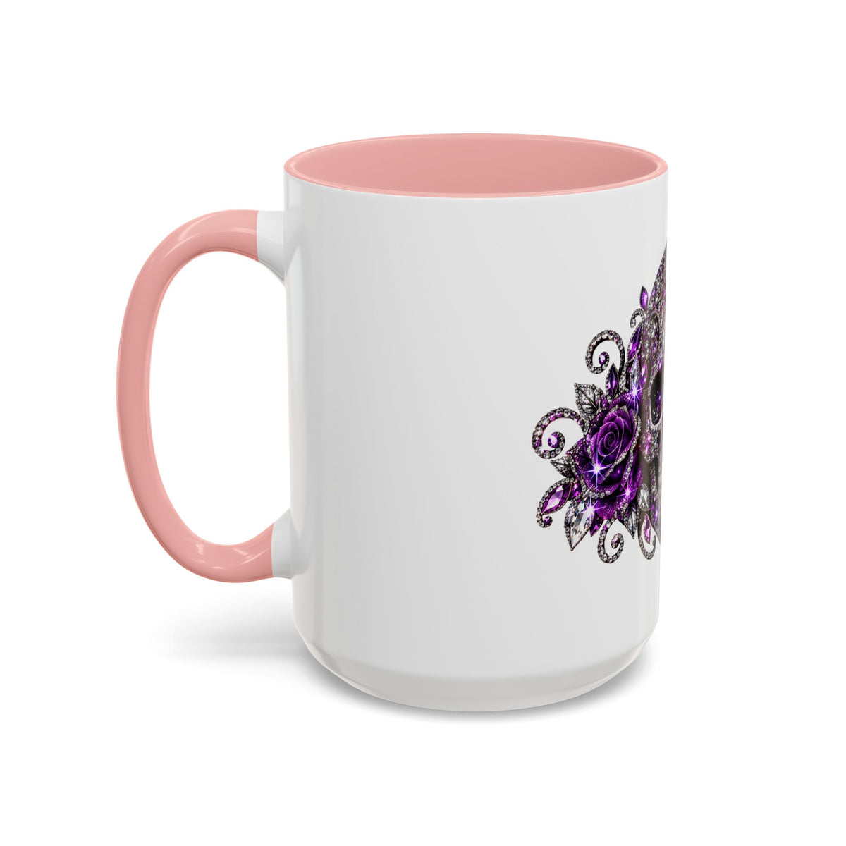 Purple Jeweled Skull Coffee Mug — Gothic Accent Tea Cup
