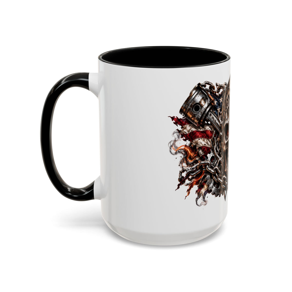 Skull & American Flag Coffee Mug (Accent, 11/15oz)
