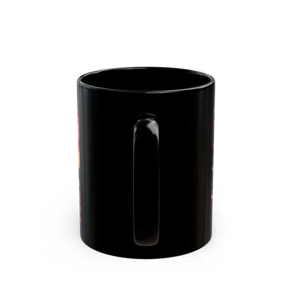 Black Panther & Cub Sunset Mug — 11oz/15oz Black Ceramic Coffee Cup