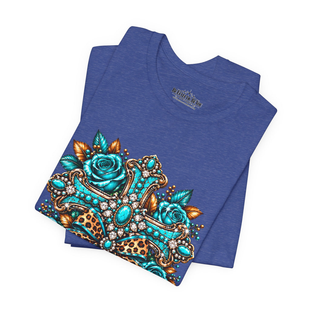 Bohemian Turquoise Floral Paisley T-Shirt