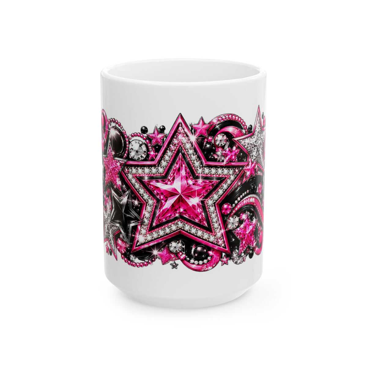 Pink Rhinestone Star Glam Mug