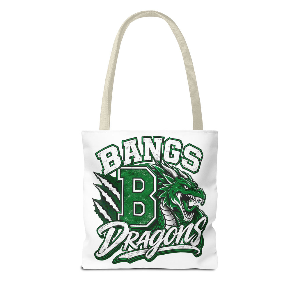 Bangs Dragons Tote Bag — Green Mascot Dragon School Spirit Tote