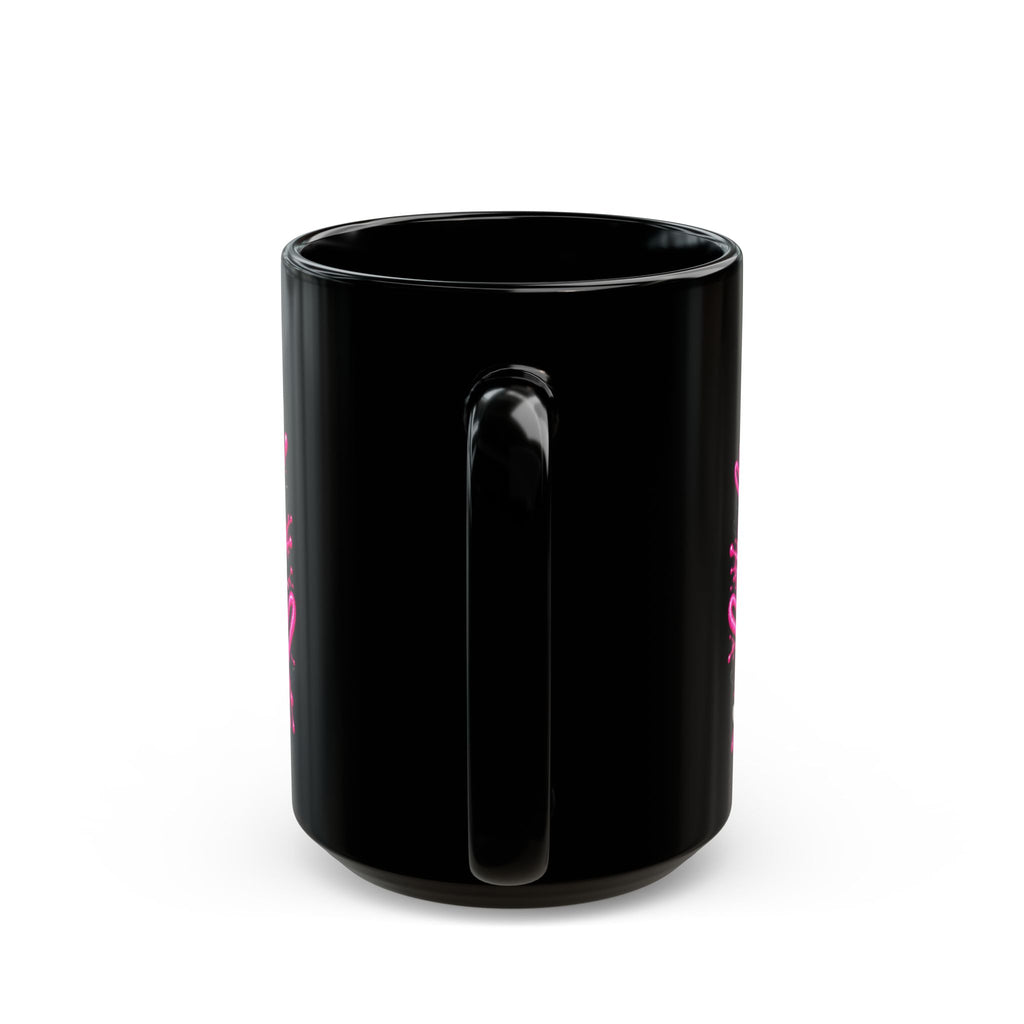 Coffee First Black Mug — Funny Girly Coffee Lover Gift ("Coffee First, Then We'll See")