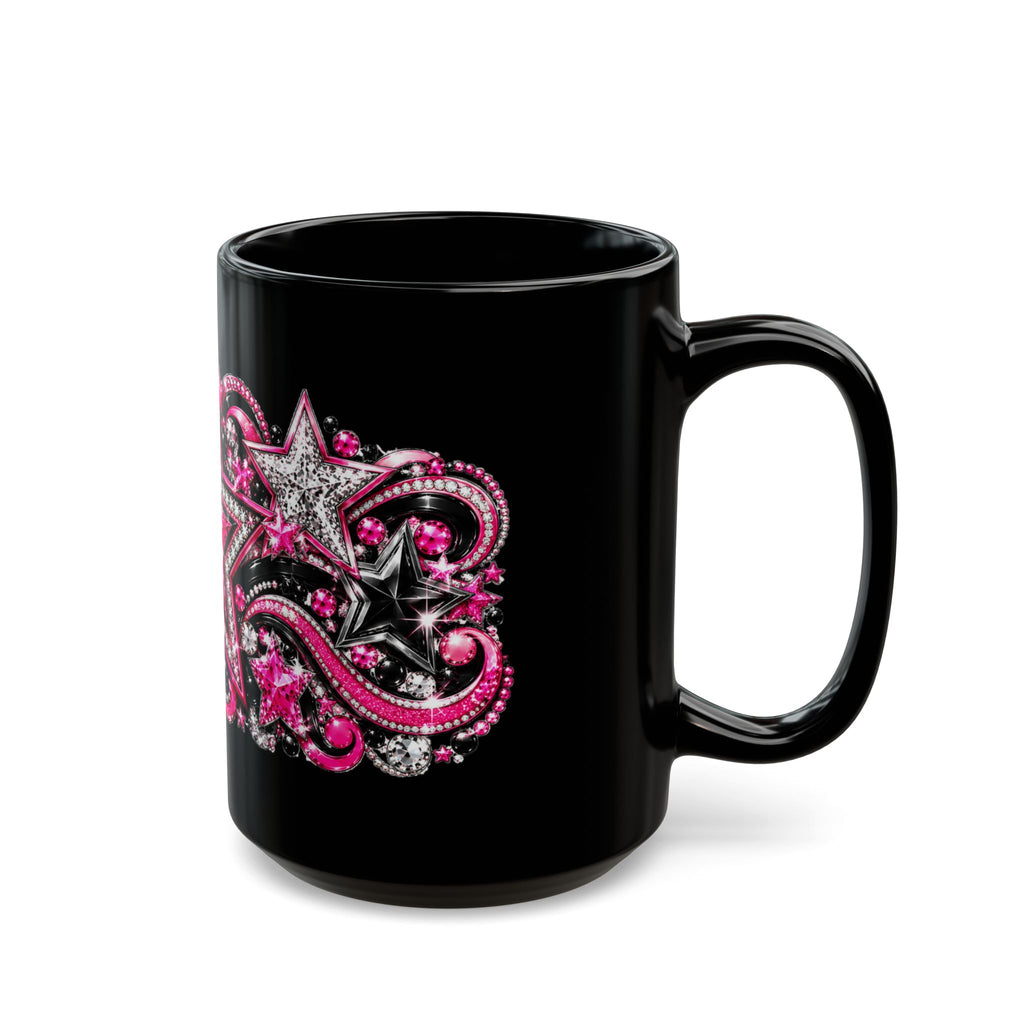 Pink Rhinestone Star Glam Mug