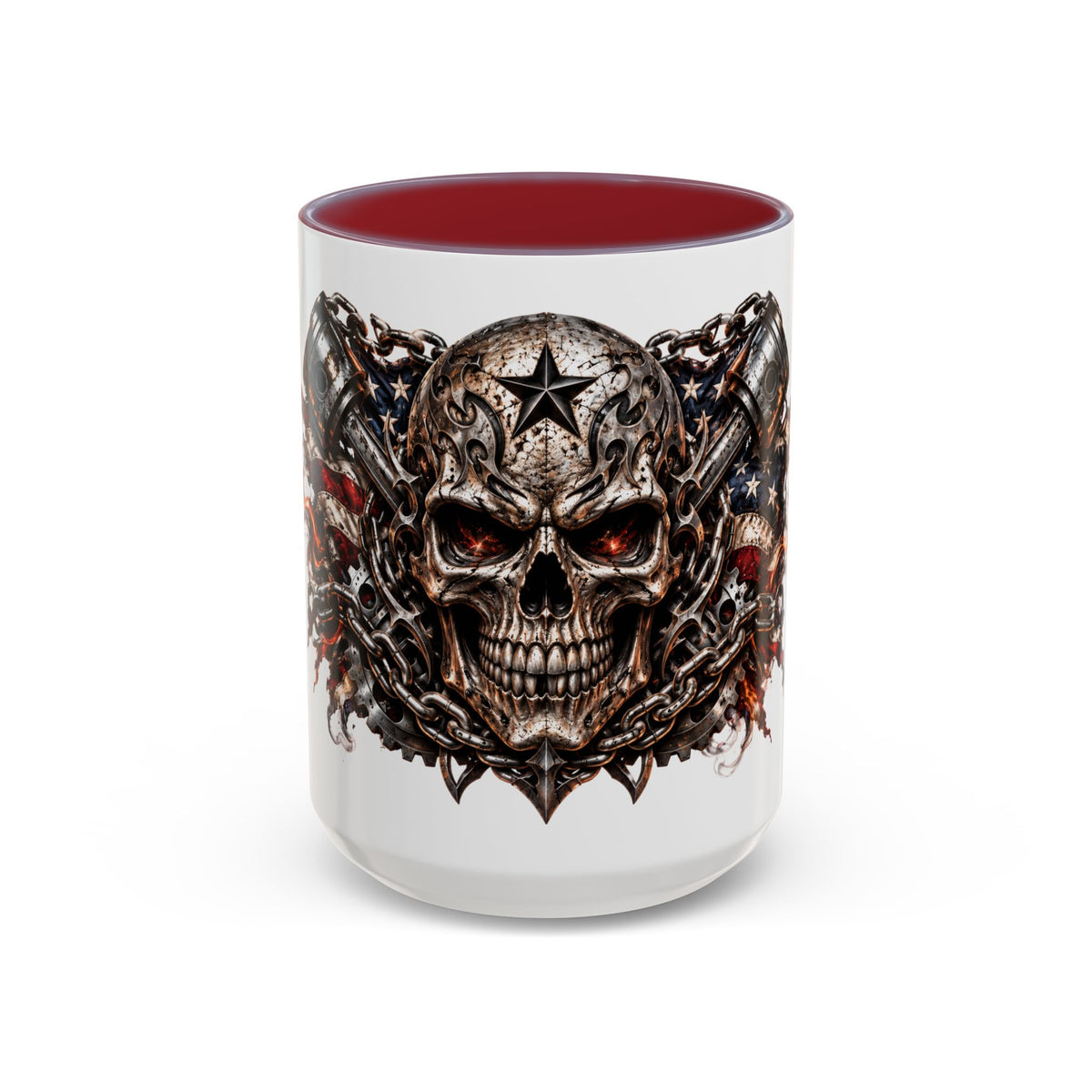 Skull & American Flag Coffee Mug (Accent, 11/15oz)