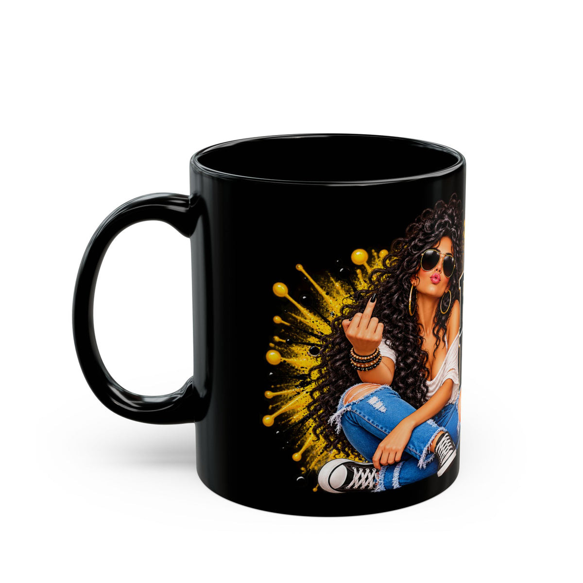 I Am a Ray of Fucking Sunshine Black Mug — Funny Attitude Coffee Cup
