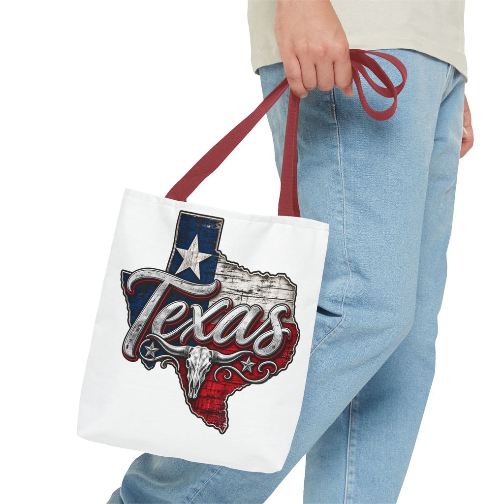 Texas Flag State Outline Tote Bag — Rustic Western 'Texas' Design