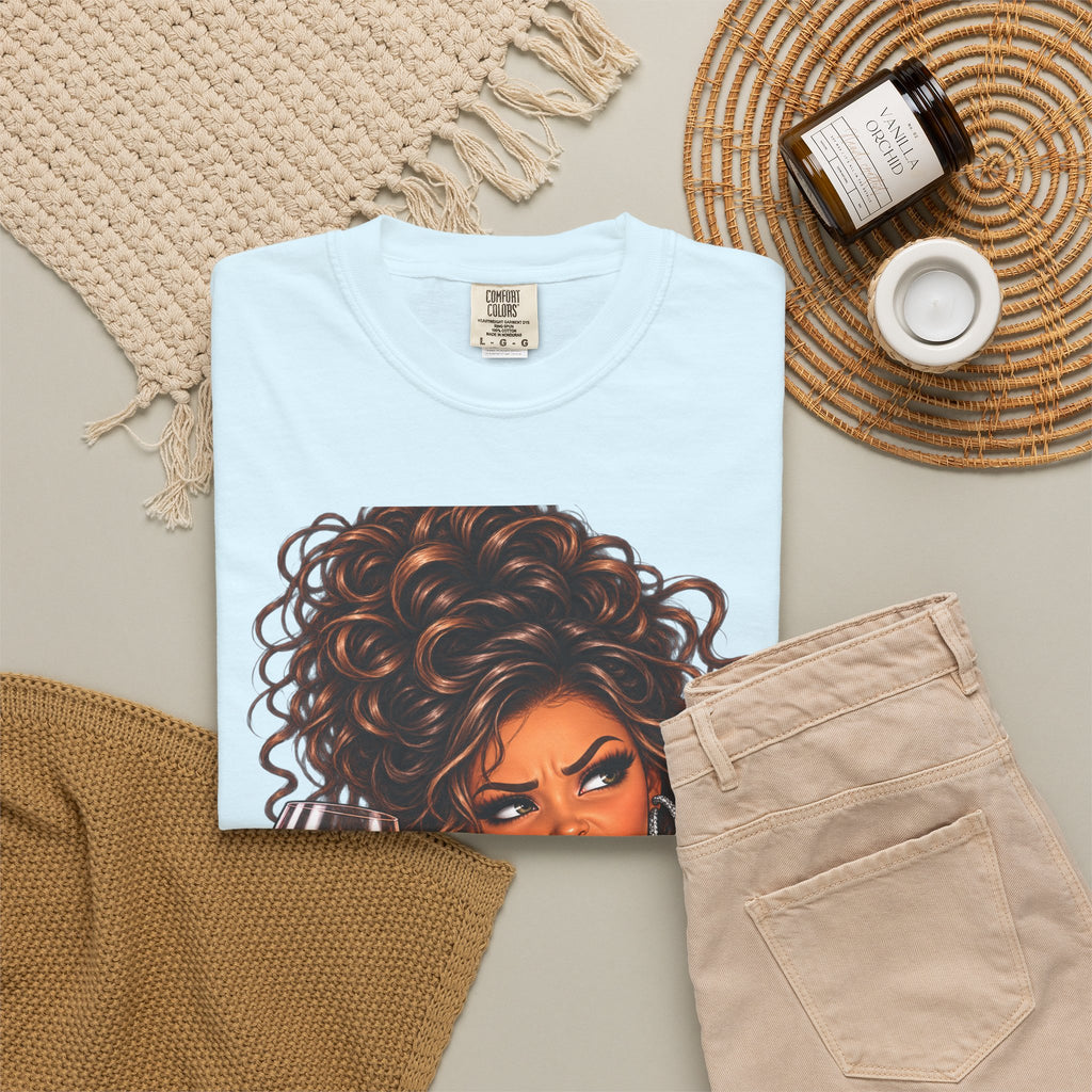 Sassy Curly Girl Wine T-Shirt
