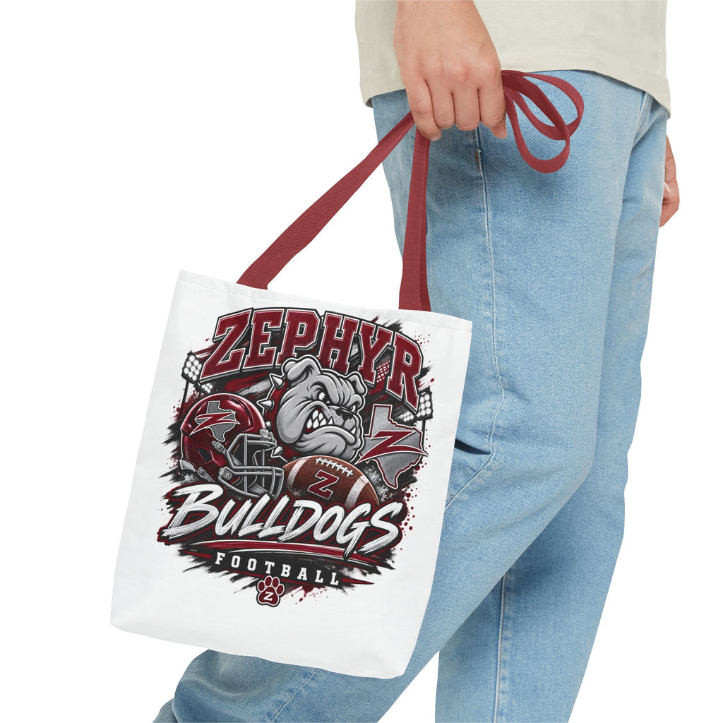 Bulldogs Football Tote Bag — Zephyr Mascot Collegiate Game Day Tote