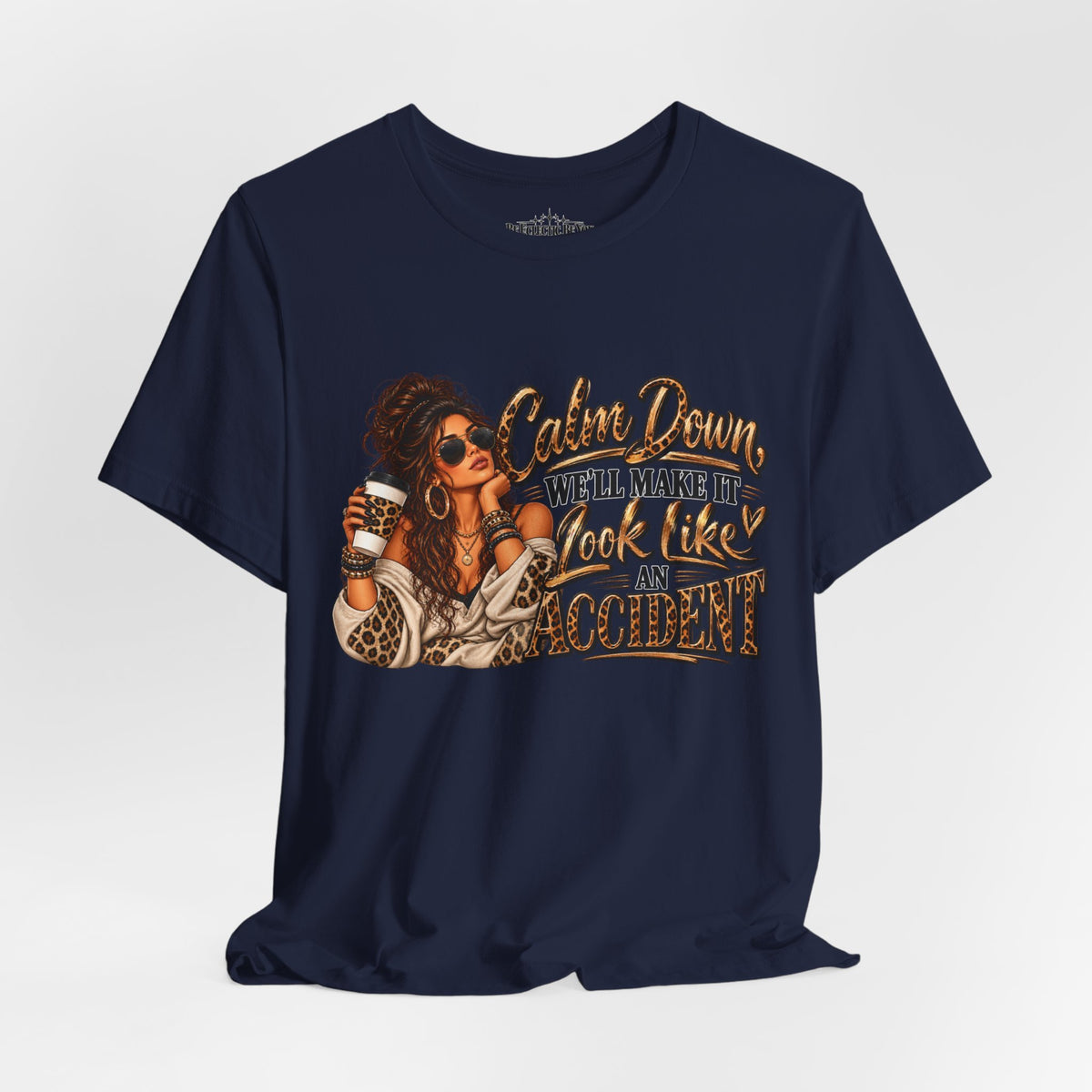 Calm Down Accident Graphic T-Shirt