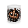 Rebel Skull Middle Finger Ceramic Mug (11oz & 15oz)