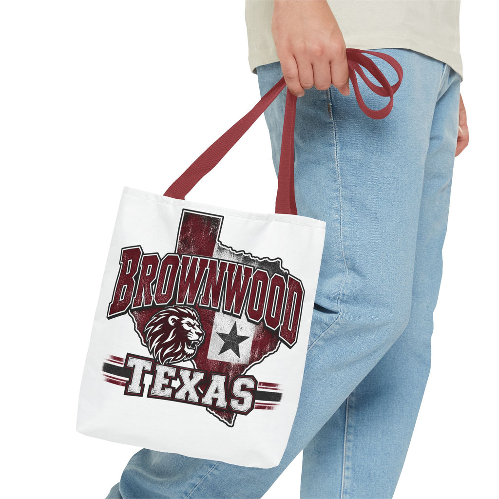 Brownwood Texas Lion Tote Bag – Vintage State Pride AOP Tote