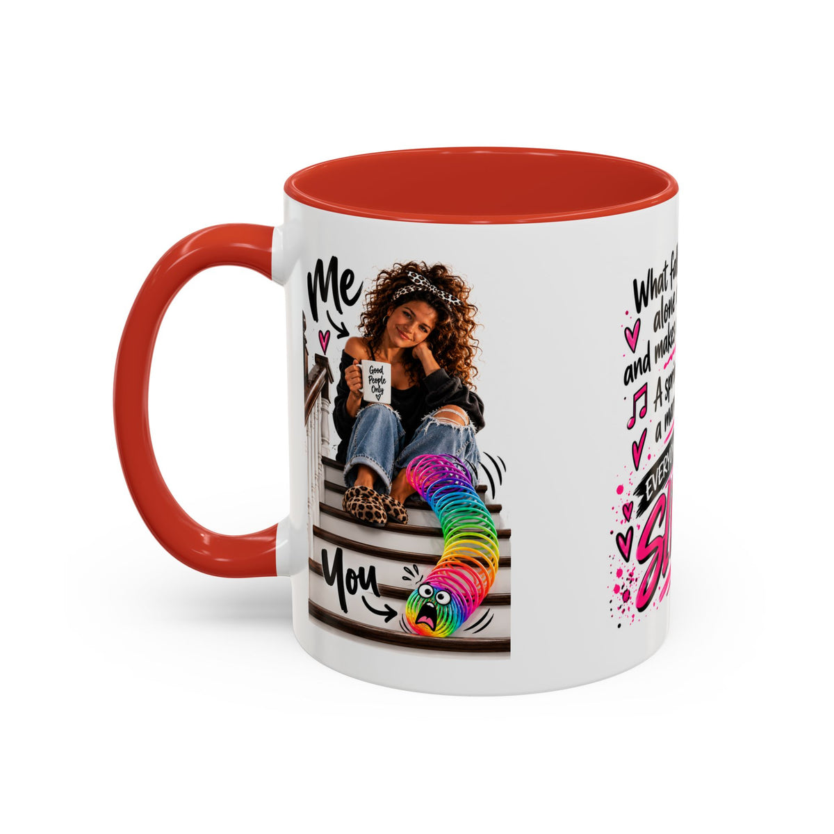 Slinky Coffee Mug — Funny Retro Toy Quote Accent Mug (11/15 oz)