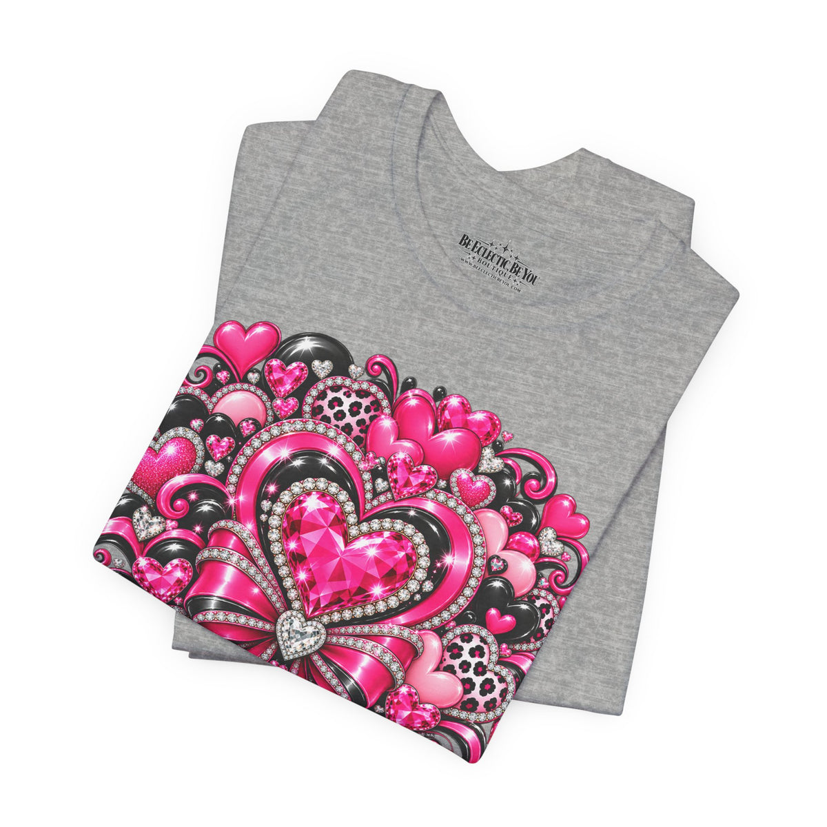 Pink Heart Valentine’s Day Graphic T-Shirt