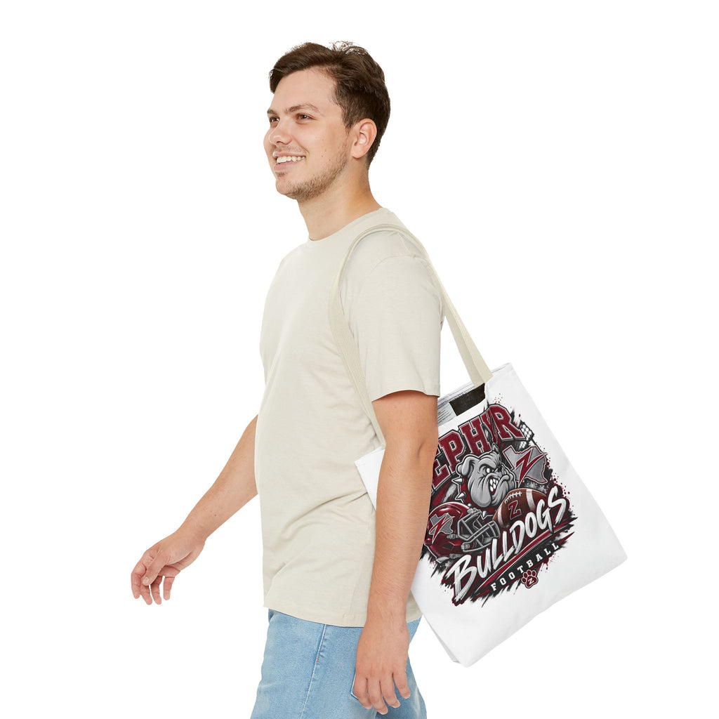 Bulldogs Football Tote Bag — Zephyr Mascot Collegiate Game Day Tote