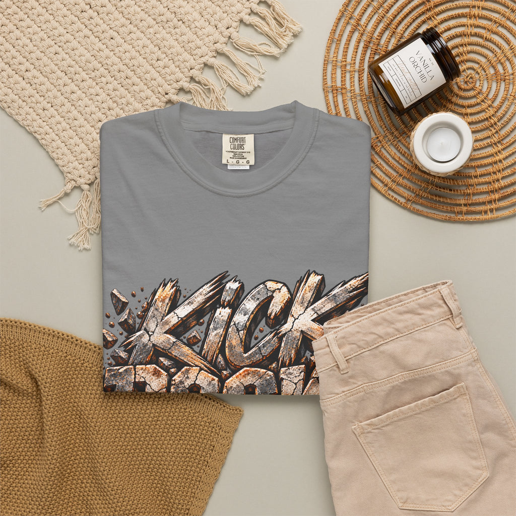 Kick Rocks T‑Shirt — Grunge Stone Graffiti Tee