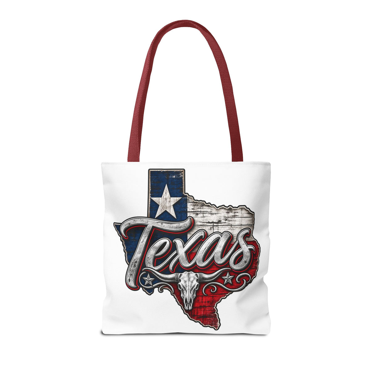 Texas Flag State Outline Tote Bag — Rustic Western 'Texas' Design