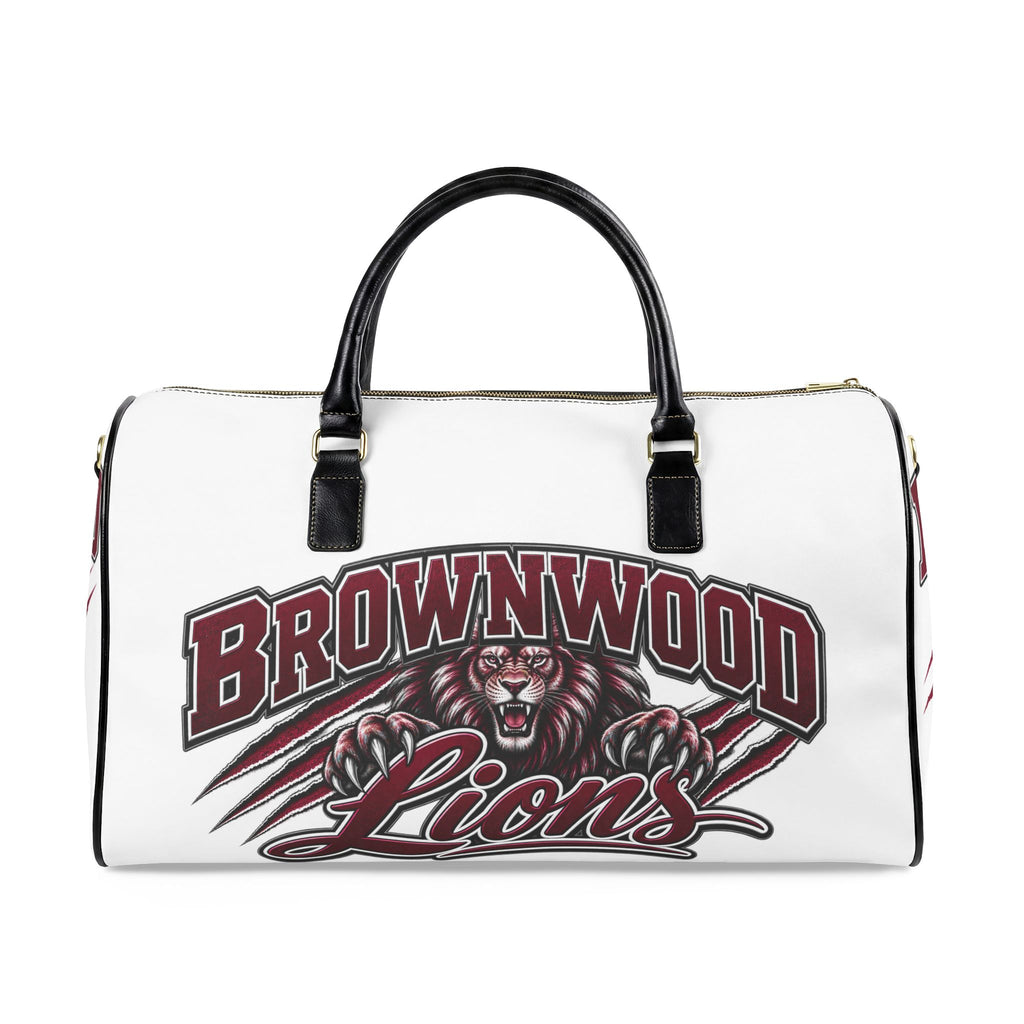 Brownwood Lions Faux Leather Travel Bag — School Mascot Duffle