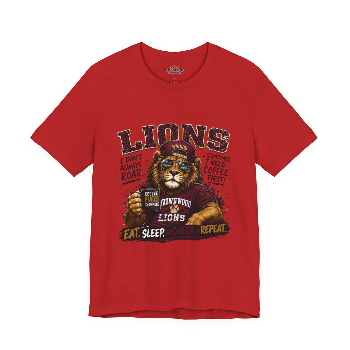 Lions Coffee First Eat Sleep Repeat Graphic T-Shirt