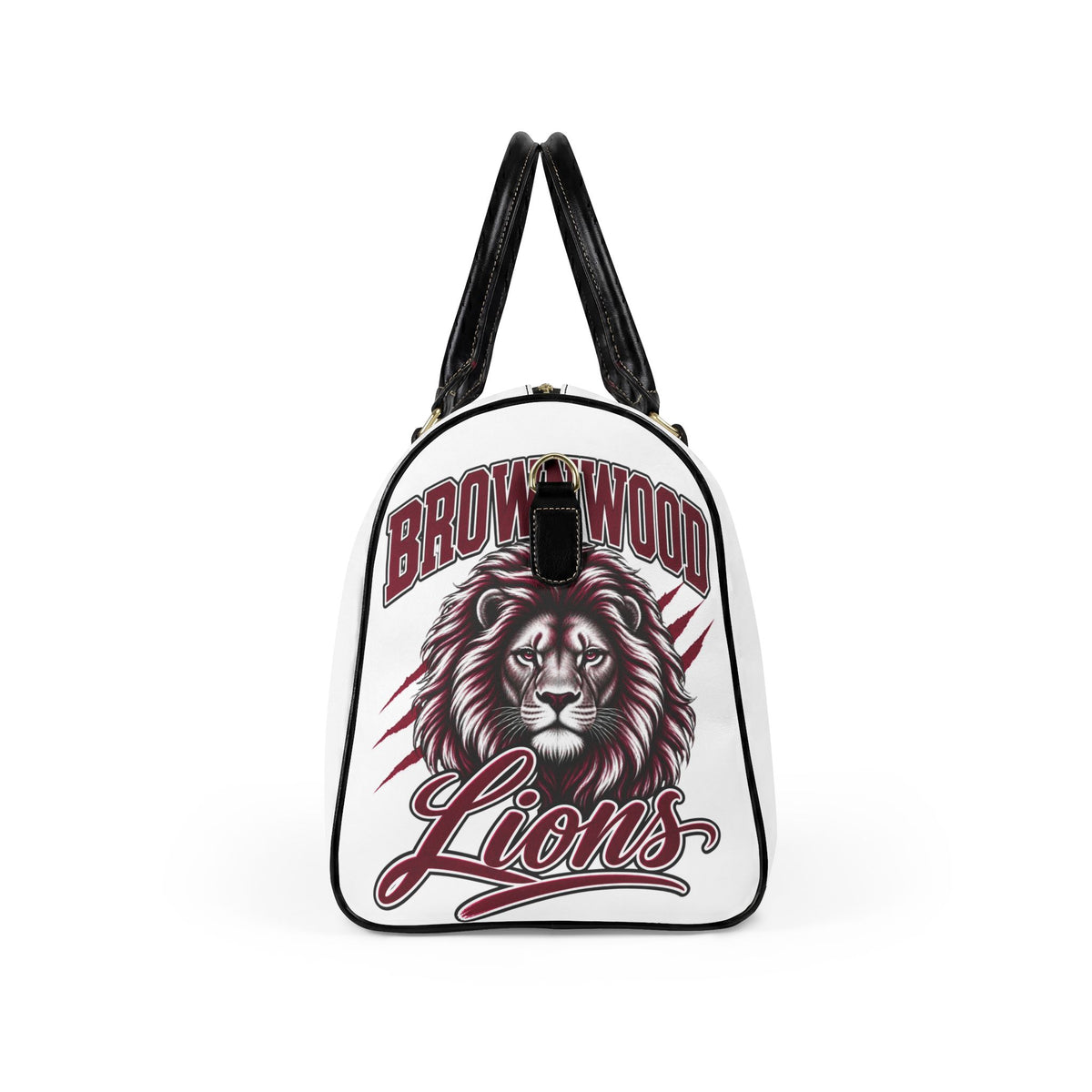 Brownwood Lions Faux Leather Travel Bag — School Mascot Duffle