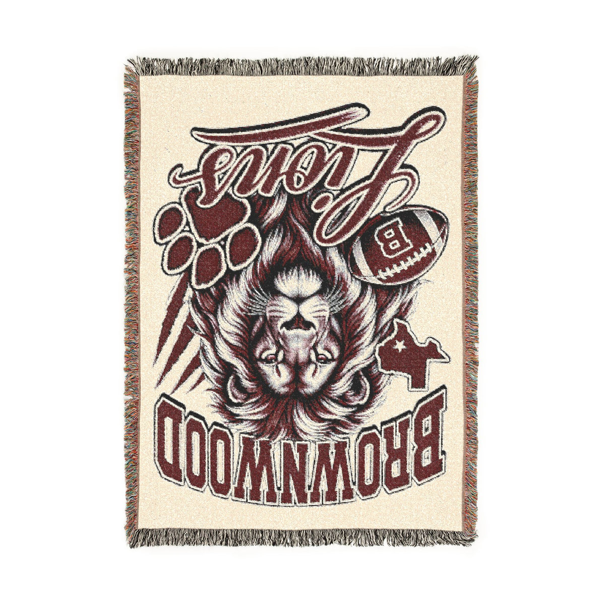 Brownwood Lions Woven Blanket