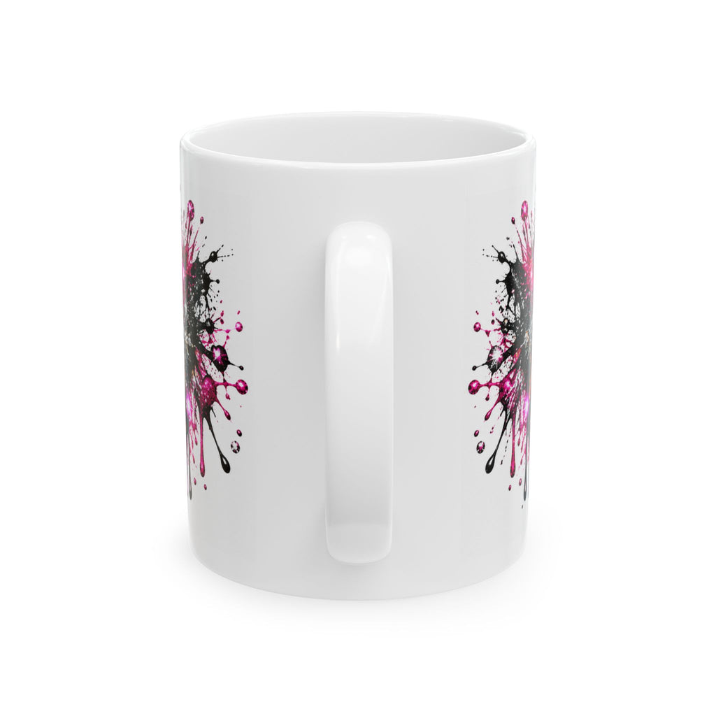 Pink Glitter Middle Finger Mug — Sassy Attitude Ceramic Coffee Cup (11oz & 15oz)