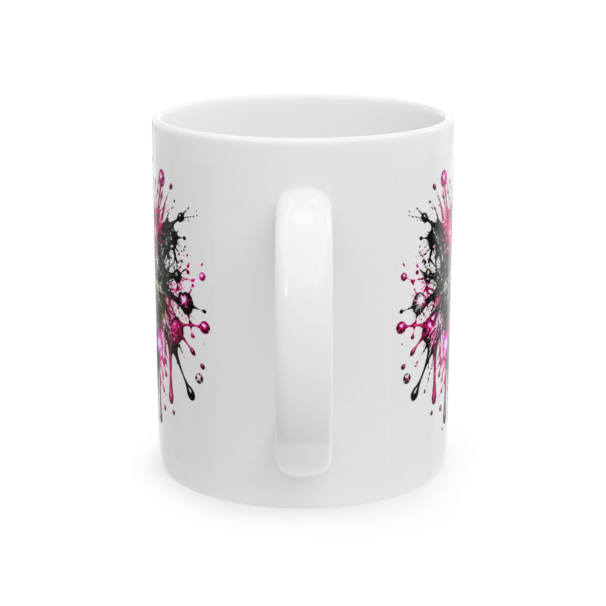 Pink Glitter Middle Finger Mug — Sassy Attitude Ceramic Coffee Cup (11oz & 15oz)
