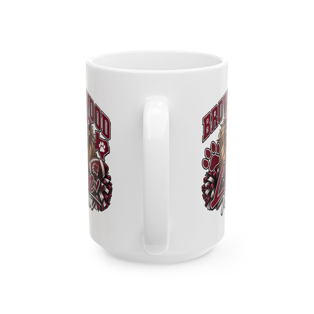 Brownwood Lion Mom Mascot Ceramic Mug (11oz, 15oz)