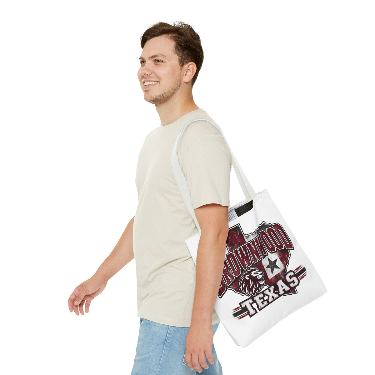 Brownwood Texas Lion Tote Bag – Vintage State Pride AOP Tote