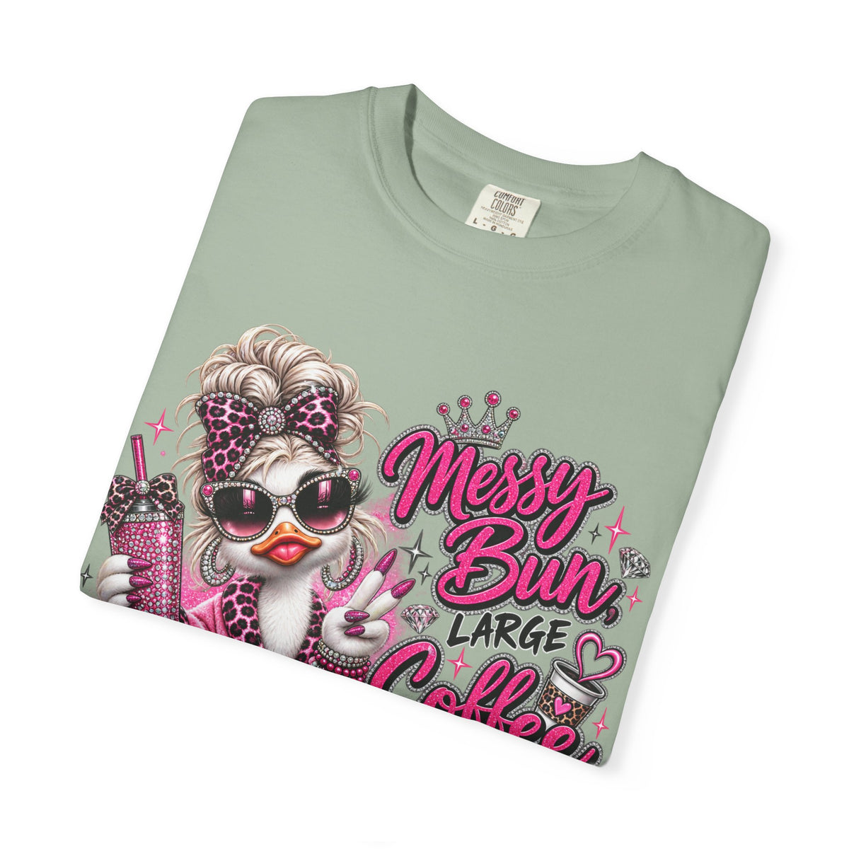 Messy Bun, Big Coffee, Zero Patience T-Shirt — Funny Graphic Tee for Moms & Busy Women