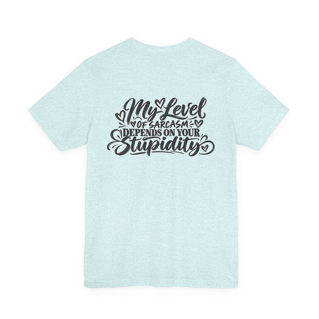 My Level of Sarcasm Depends on Your Stupidity T-Shirt