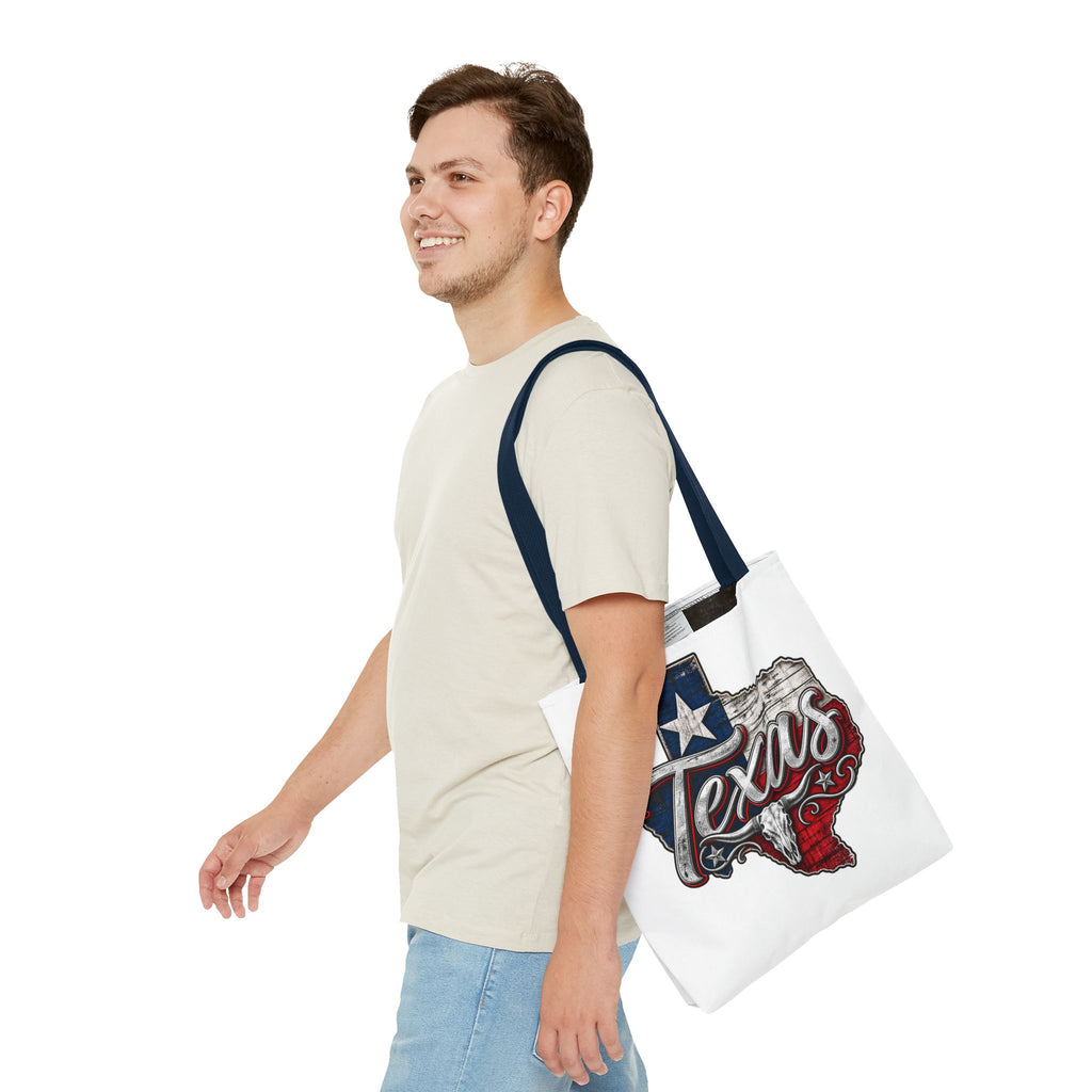 Texas Flag State Outline Tote Bag — Rustic Western 'Texas' Design