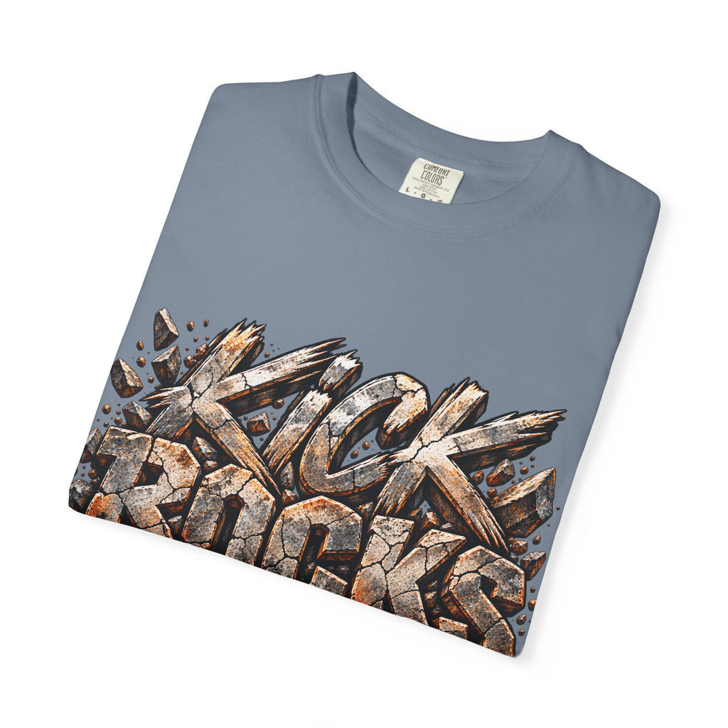 Kick Rocks T‑Shirt — Grunge Stone Graffiti Tee