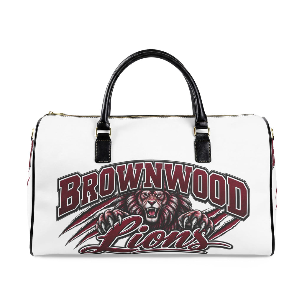 Brownwood Lions Faux Leather Travel Bag — School Mascot Duffle