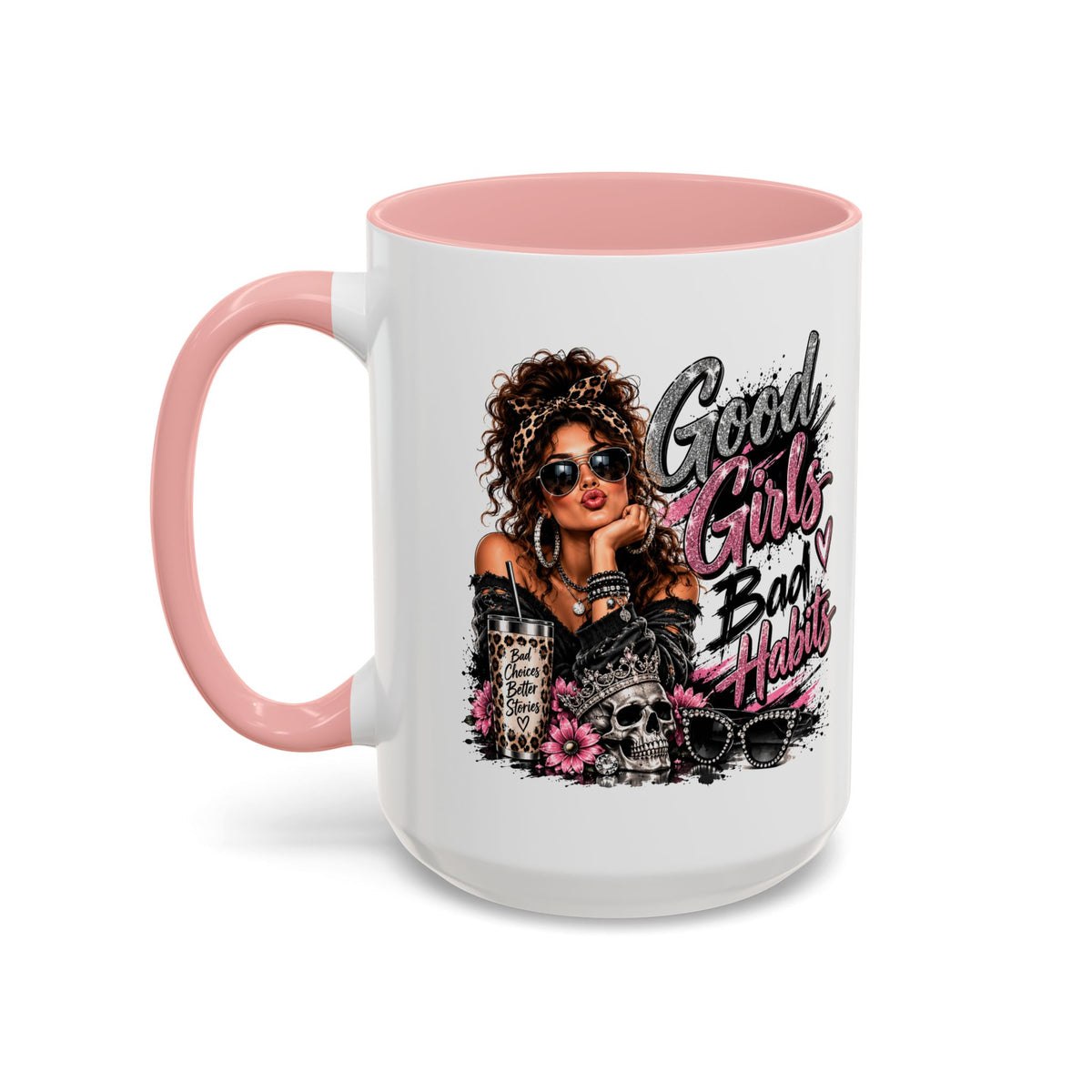Good Girls Bad Habits Accent Coffee Mug – 11/15oz Stylish Graphic Mug for Trendy Women