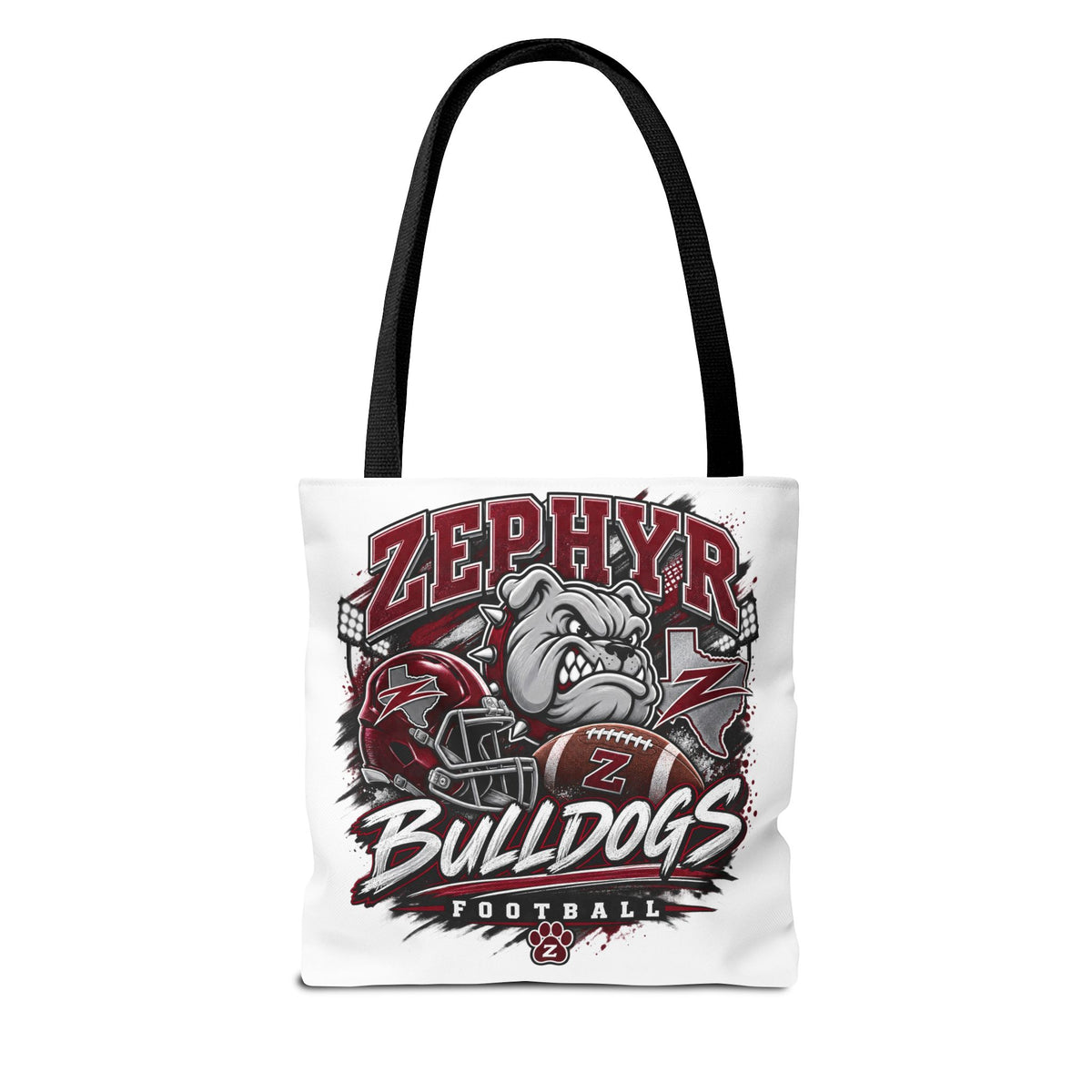Bulldogs Football Tote Bag — Zephyr Mascot Collegiate Game Day Tote