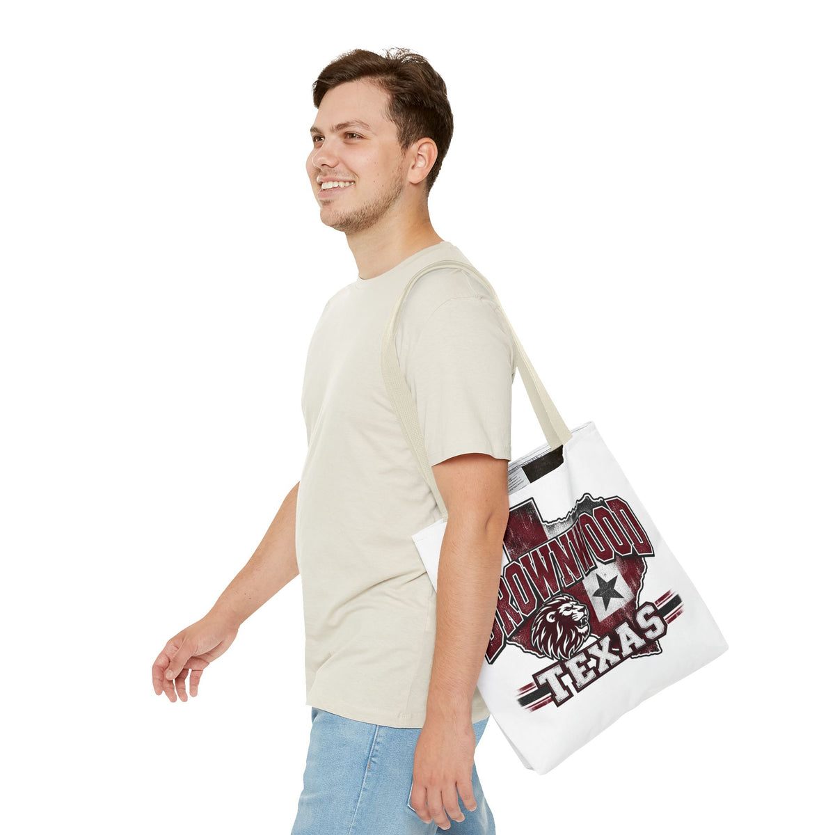 Brownwood Texas Lion Tote Bag – Vintage State Pride AOP Tote