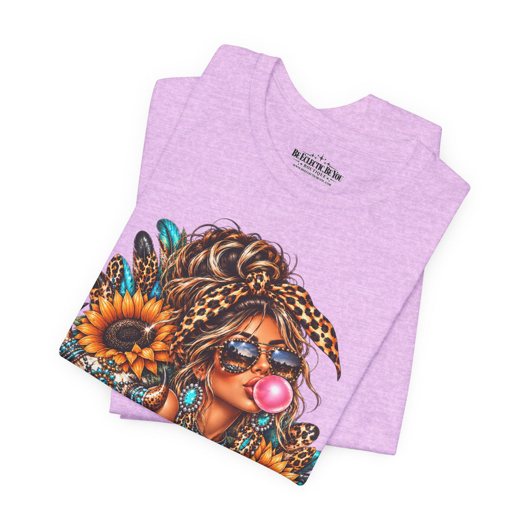 Boho Woman with Sunflowers Graphic T-Shirt