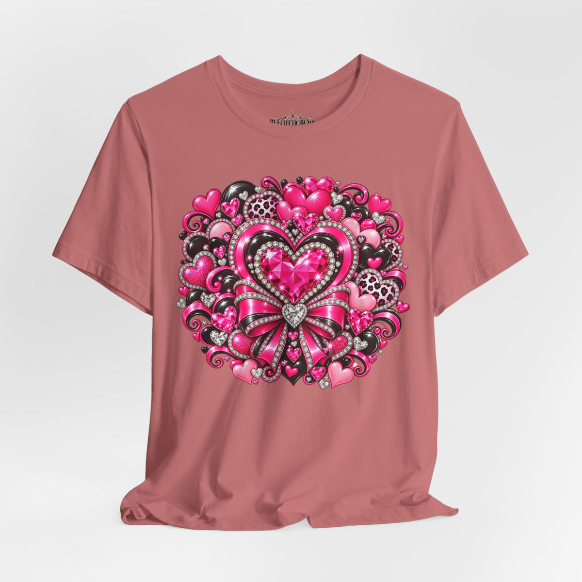 Pink Heart Valentine’s Day Graphic T-Shirt